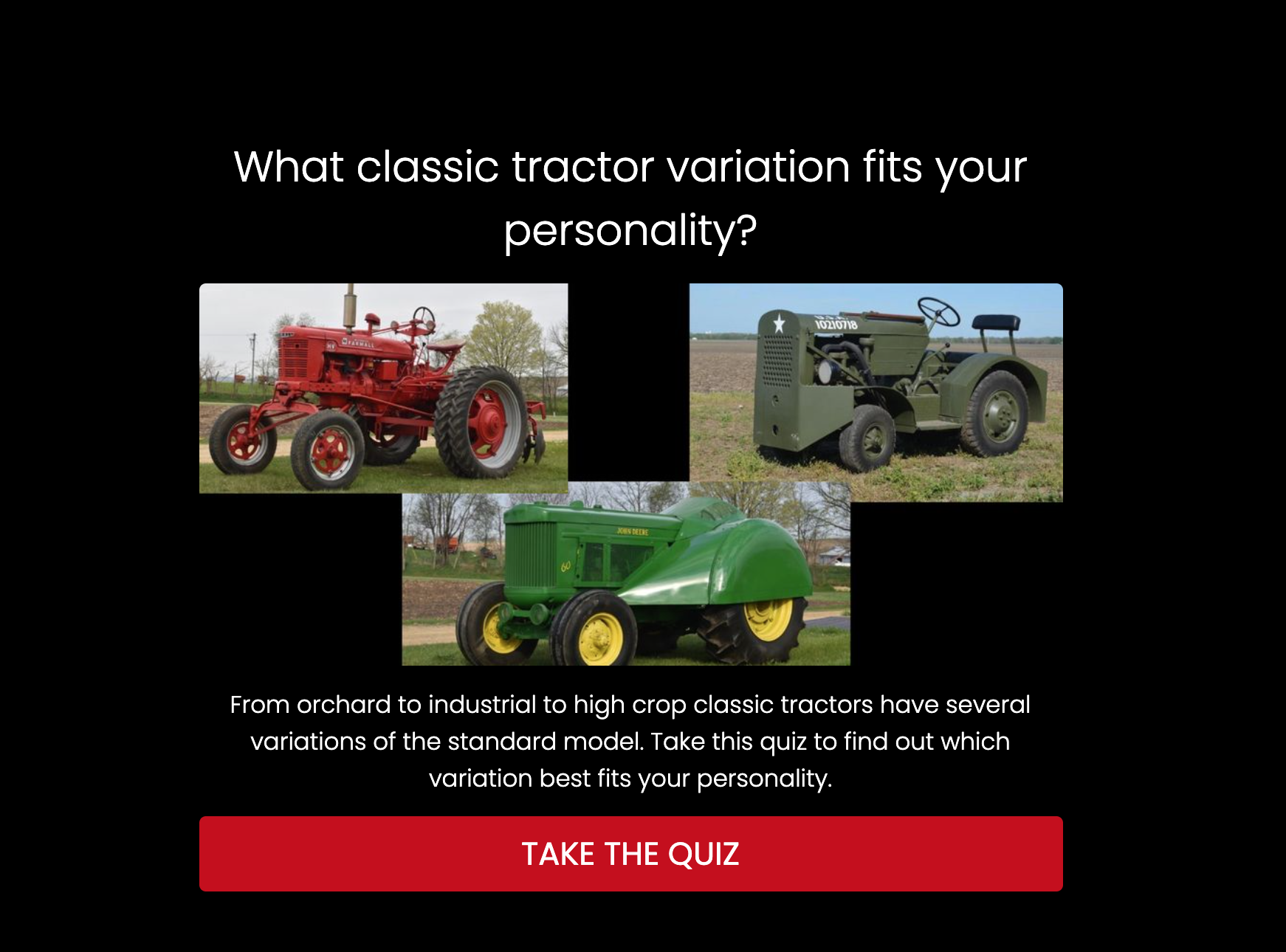 QUIZ What Classic Tractor Variation Fits Your Personality? Classic